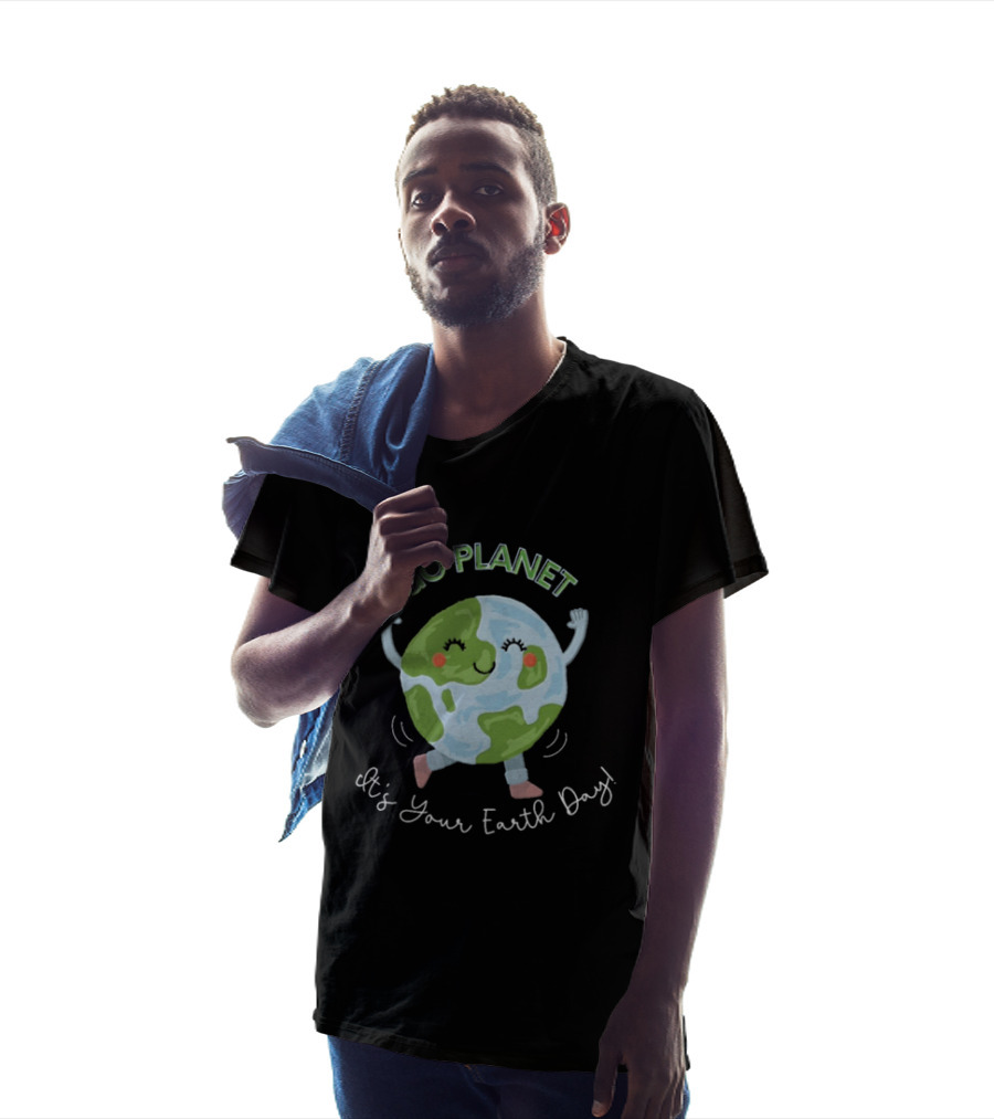 Go Planet It's Your Earth Day Teacher Cartoon Earth Celebration T-Shirt