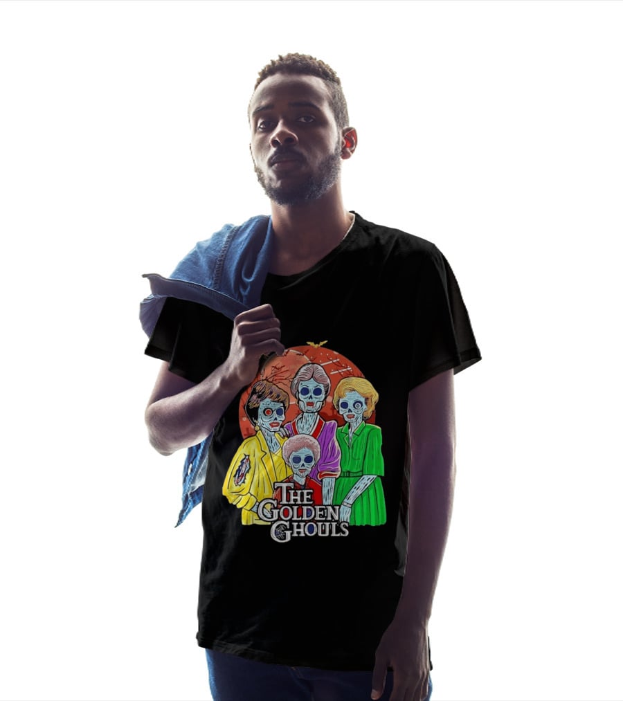 Halloween Zombie The Golden Ghouls Bat Moon T-Shirt