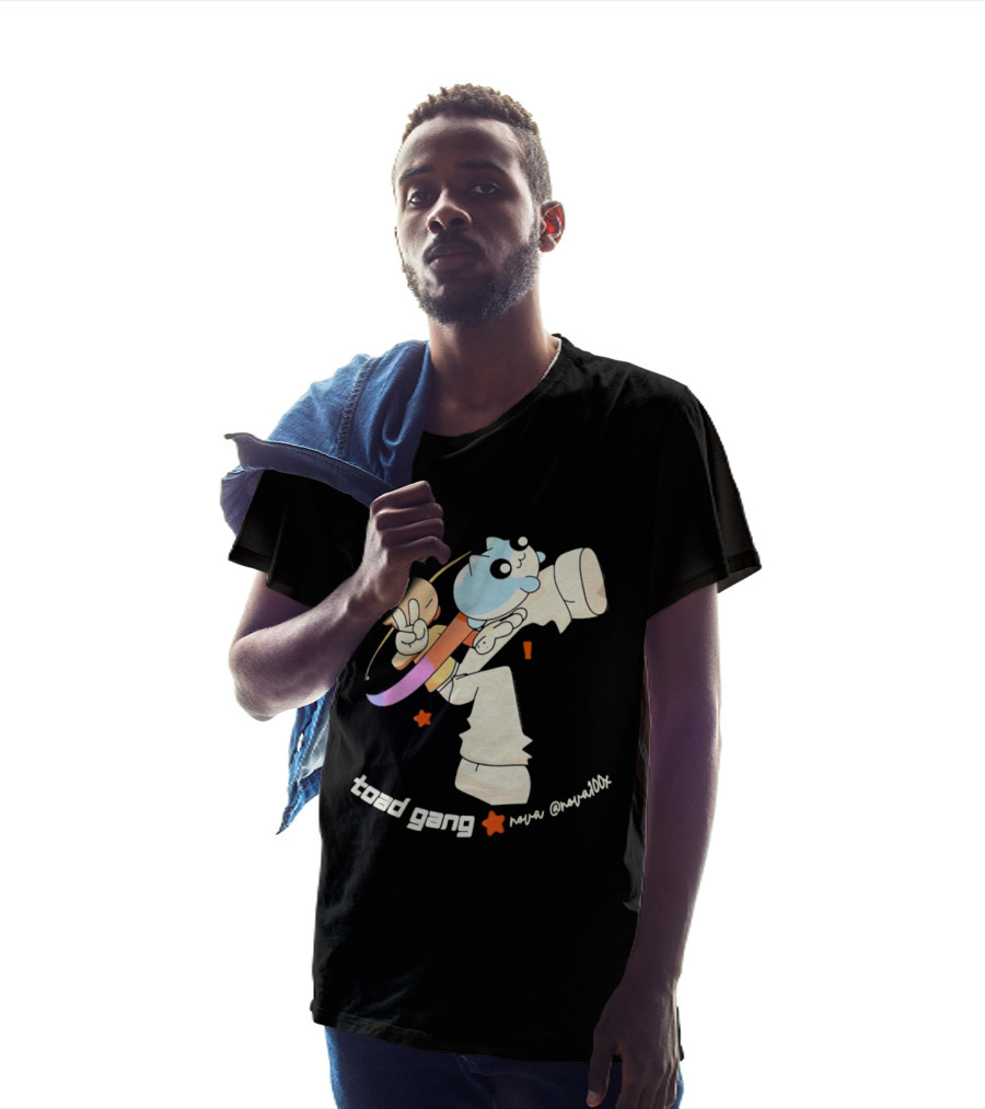 Toad Gang By Nova Nova100x Cartoon Character Peace Sign Colorful T-Shirt