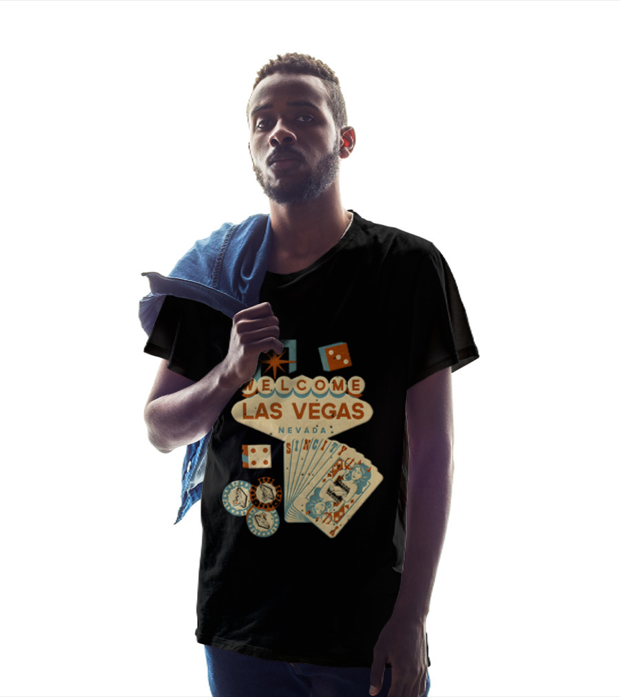 Welcome Las Vegas Nevada Sign With Casino Poker Cards And Dice T-Shirt