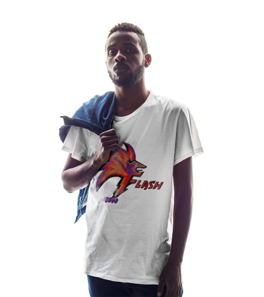 1993 Las Vegas Flash Purple And Orange Retro Wolf T-Shirt
