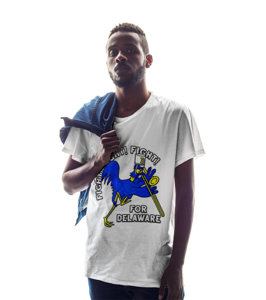 Delaware Blue Hens Fight Fight Fight For Delaware Chicken Trombone T-Shirt
