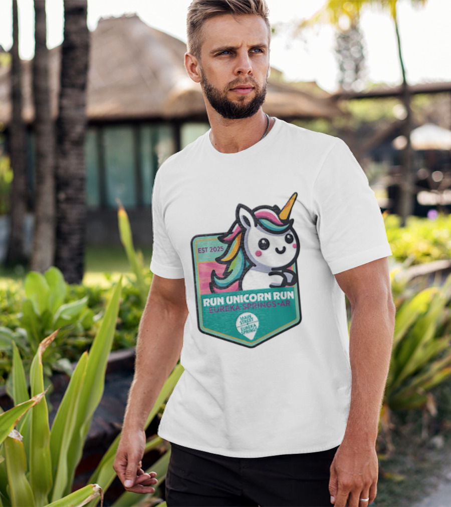 EST 2025 Run Unicorn Run Eureka Springs AR Main Street T-Shirt