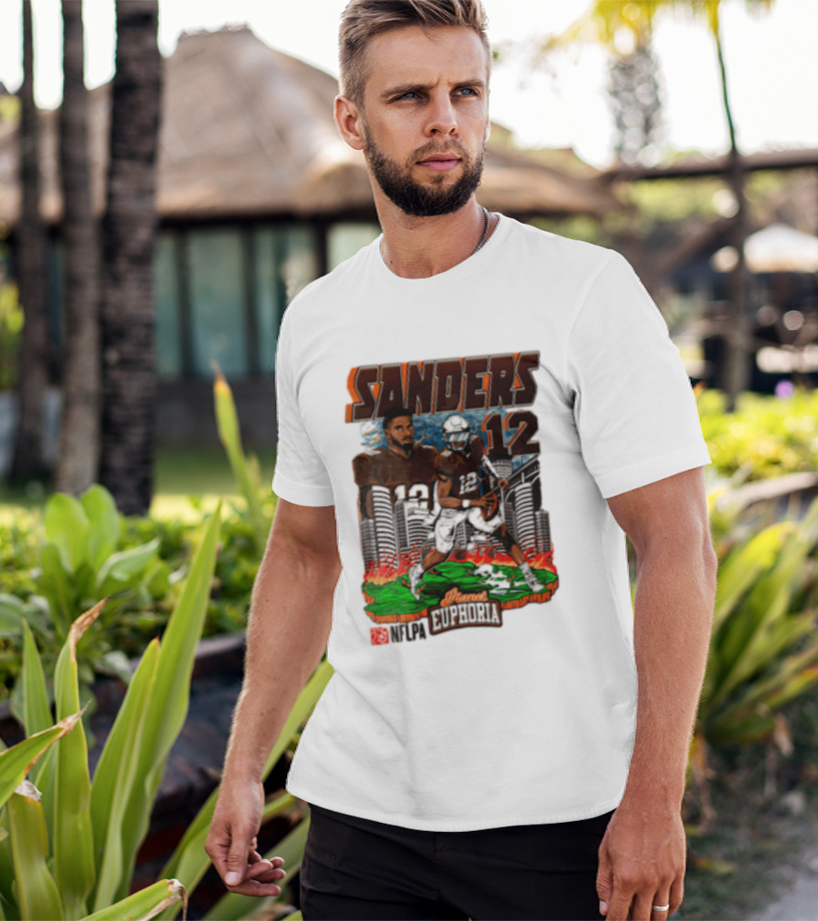 Sanders 12 Football Legend Euphoria NFCA Brand T-Shirt