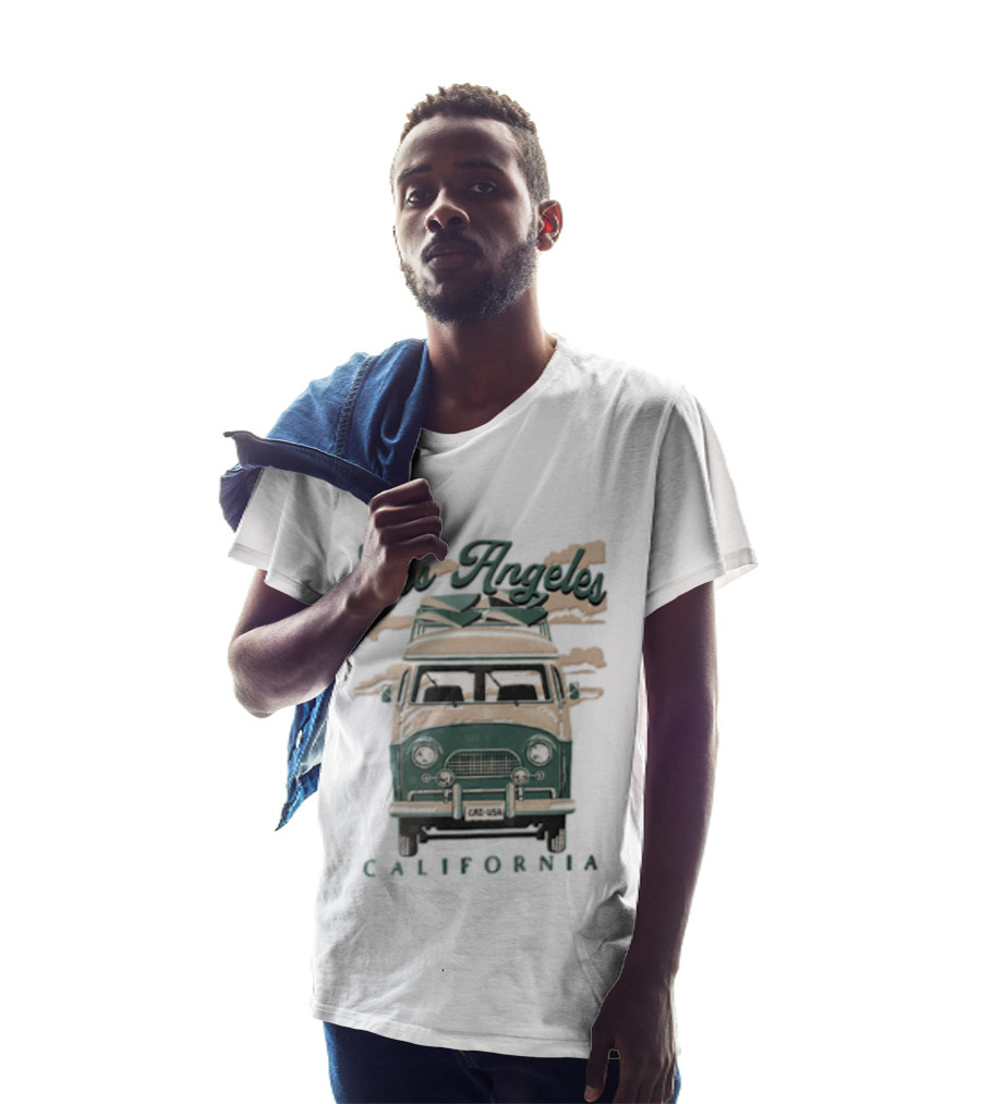 Los Angeles California Surf Van Vintage Style Retro Vibe T-Shirt