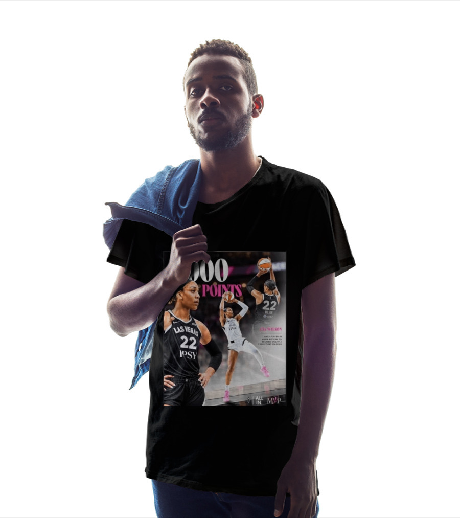 A'ja Wilson Las Vegas Aces 1000 Points Only Player In WNBA History Multiple 1000 Point Seasons T-Shirt
