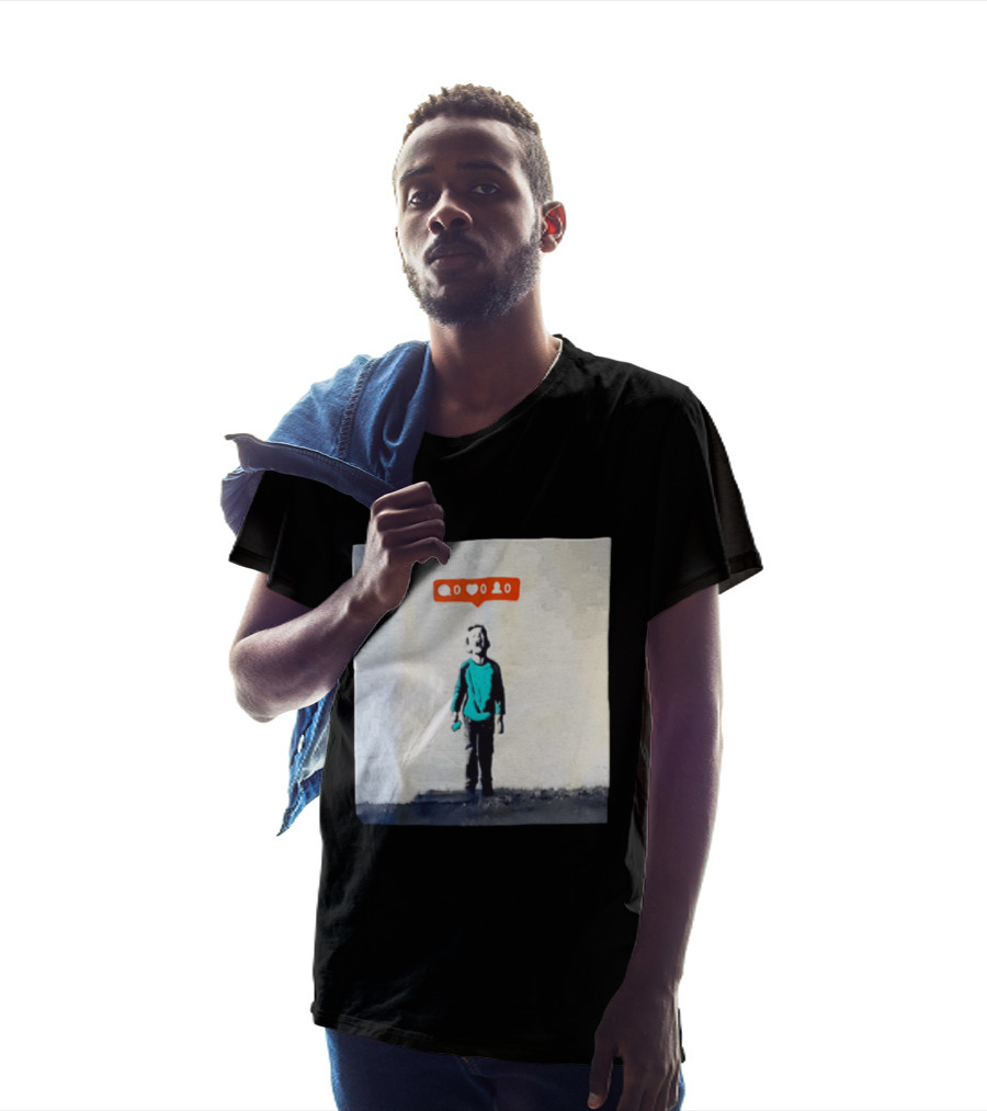 Boy With Zero Social Media Notifications And Screaming Expression T-Shirt