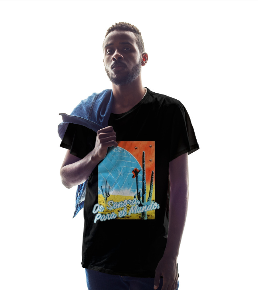 De Sonora Para El Mundo Cactus Desert Scene With Dome And Stars T-Shirt