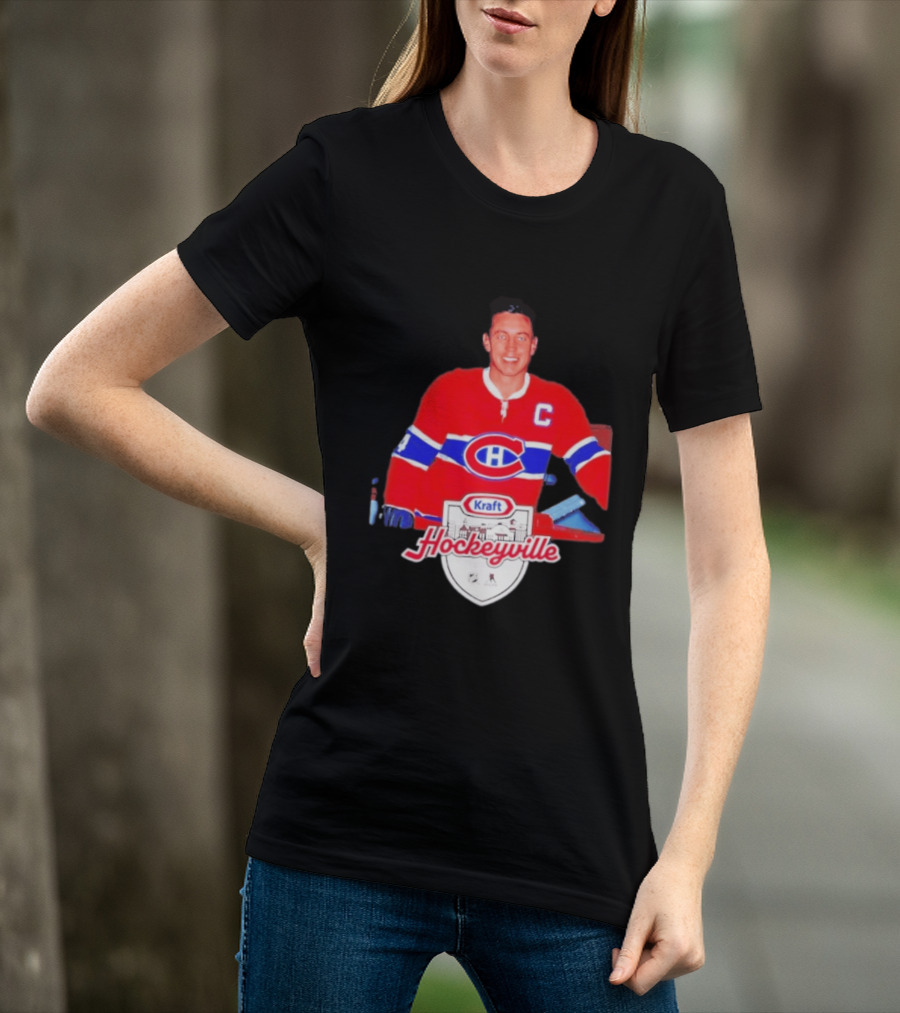 Jean Béliveau Montreal Canadiens Kraft Hockeyville Canadiens Logo Vintage Hockey T-Shirt