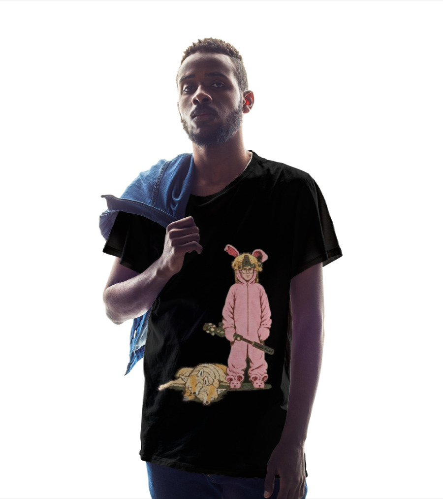 Pink Nightmare Bunny Suit Coyote Hunting Sniper T-Shirt