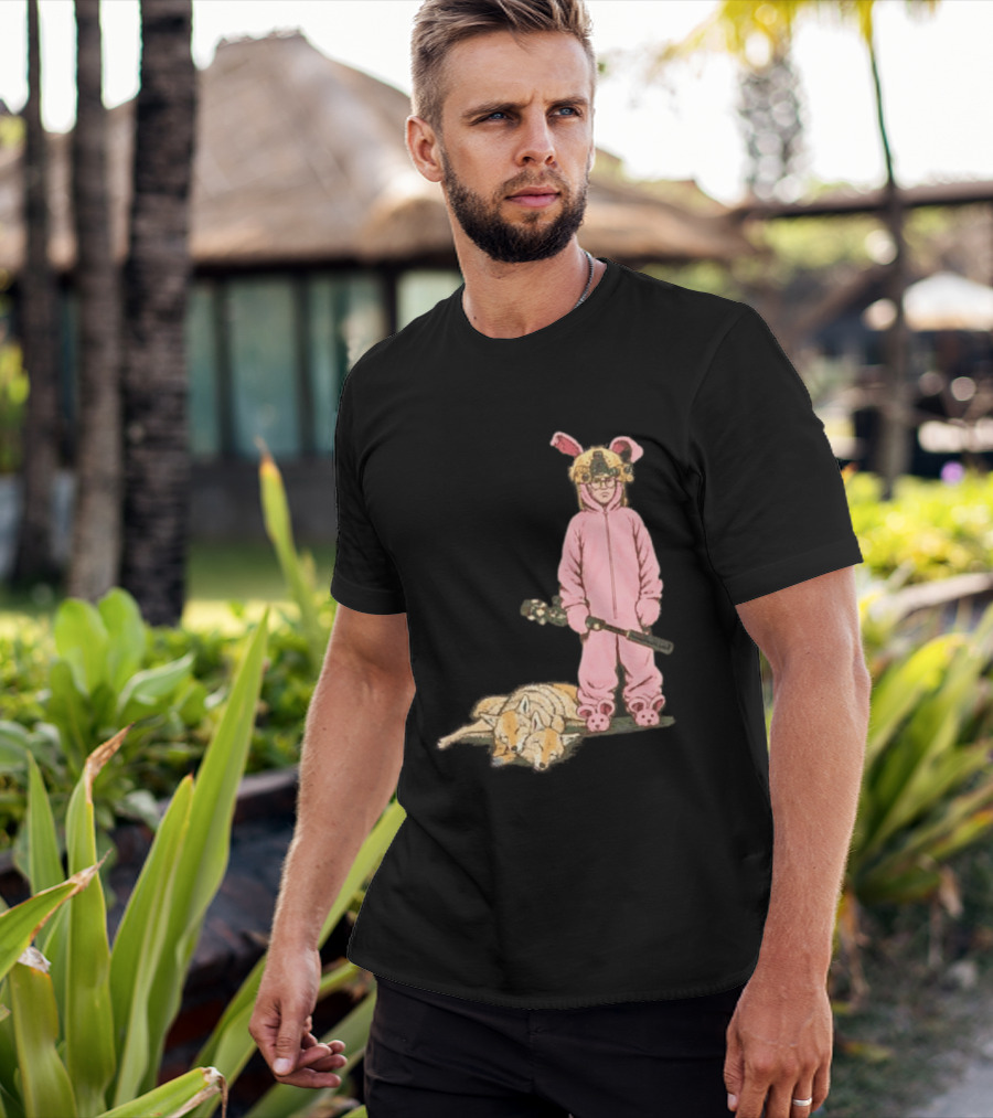 Pink Nightmare Bunny Suit Coyote Hunting Sniper T-Shirt