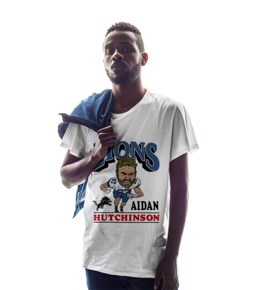 Lions Aidan Hutchinson Caricature 97 T-Shirt