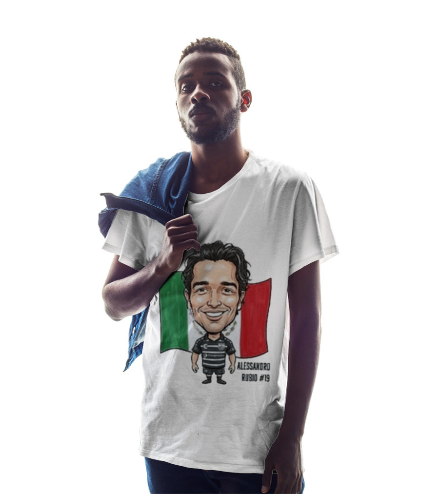 Alessandro Rubio No 19 Caricature Mexico Flag Football Jersey T-Shirt