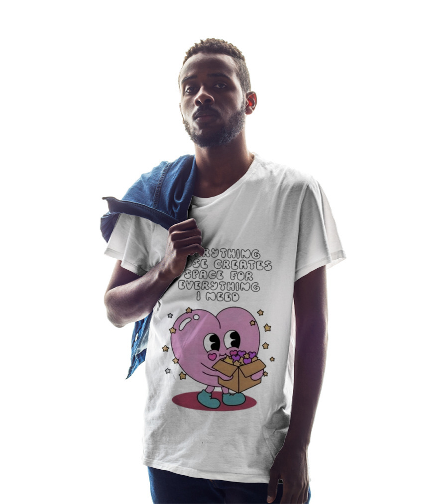 Everything I Lose Creates Space For Everything I Need Heart Pink Character With Stars And Box T-Shirt