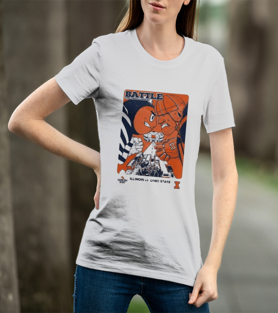 Battle For The Illibuck Illinois Vs Ohio State NCAA College Football 2026 Ohio Stadium T-Shirt