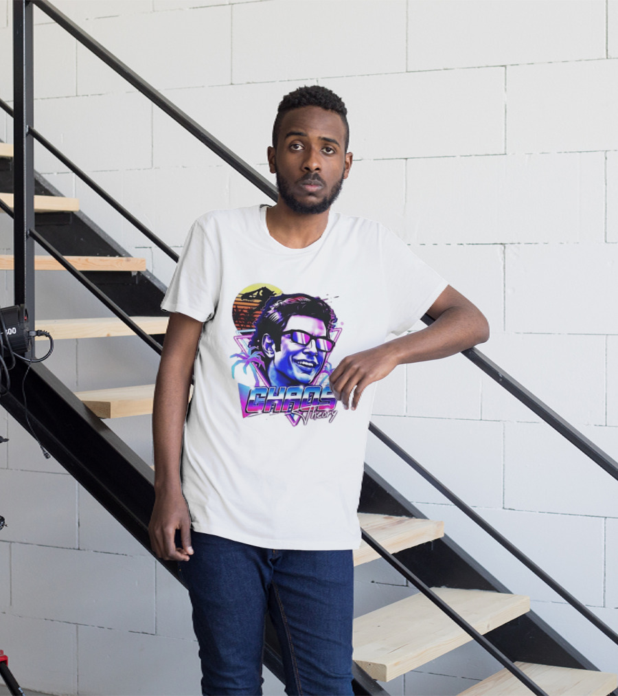 Jurassic Park Jeff Goldblum Chaos Theory Retro Neon T-Shirt