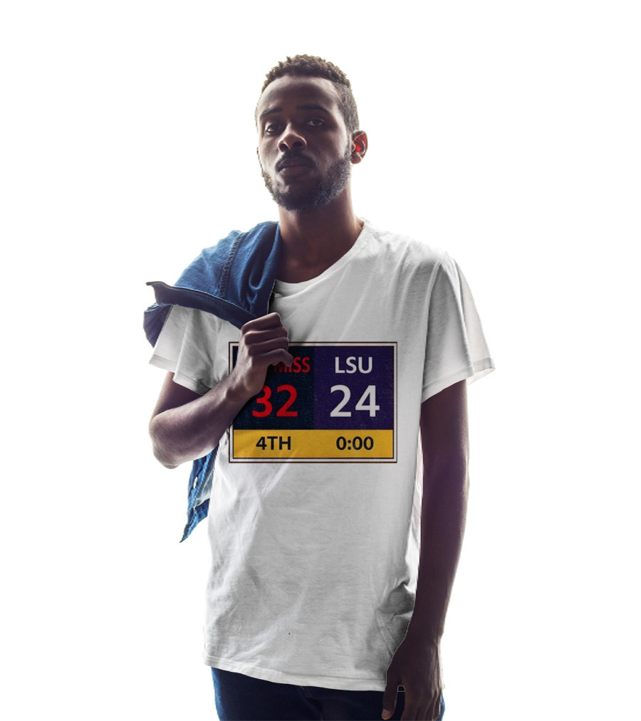 OLE MISS 32 LSU 24 4TH Quarter Final Score Victory T-Shirt