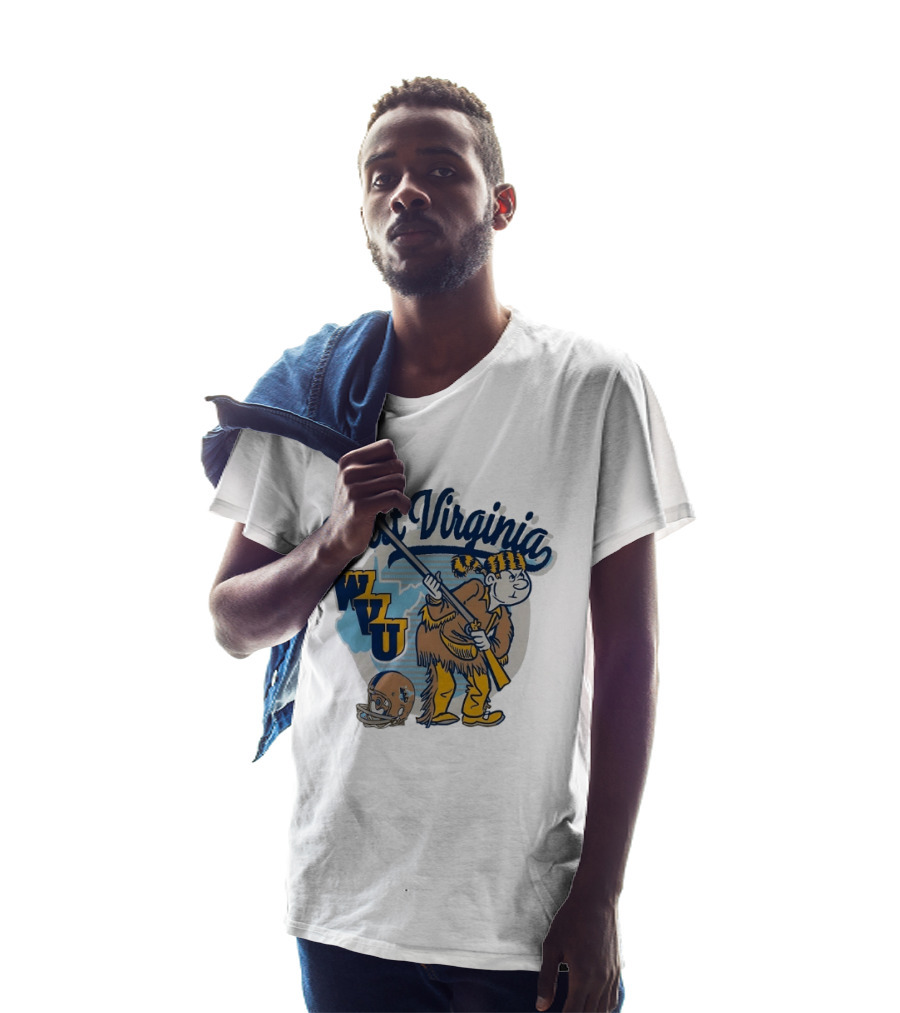 West Virginia Mountaineers WVU Mascot With Rifle And Helmet T-Shirt