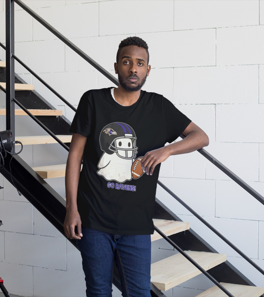 Baltimore Ravens Ghost In Football Helmet Go Ravens Football T-Shirt