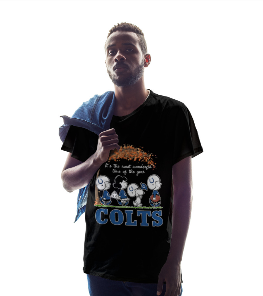 Charlie Brown Snoopy Colts Football It's The Most Wonderful Time Of The Year T-Shirt