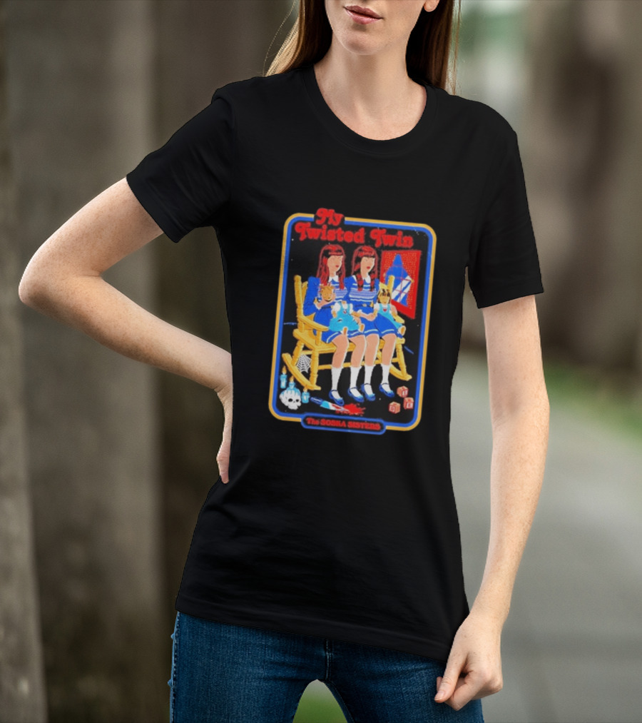 My Twisted Twin The Soska Sisters Horror Creepy Doll Rocking Chair T-Shirt