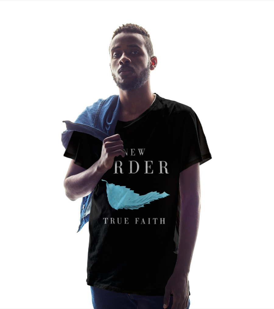 New Order True Faith Blue Leaf Black T-Shirt