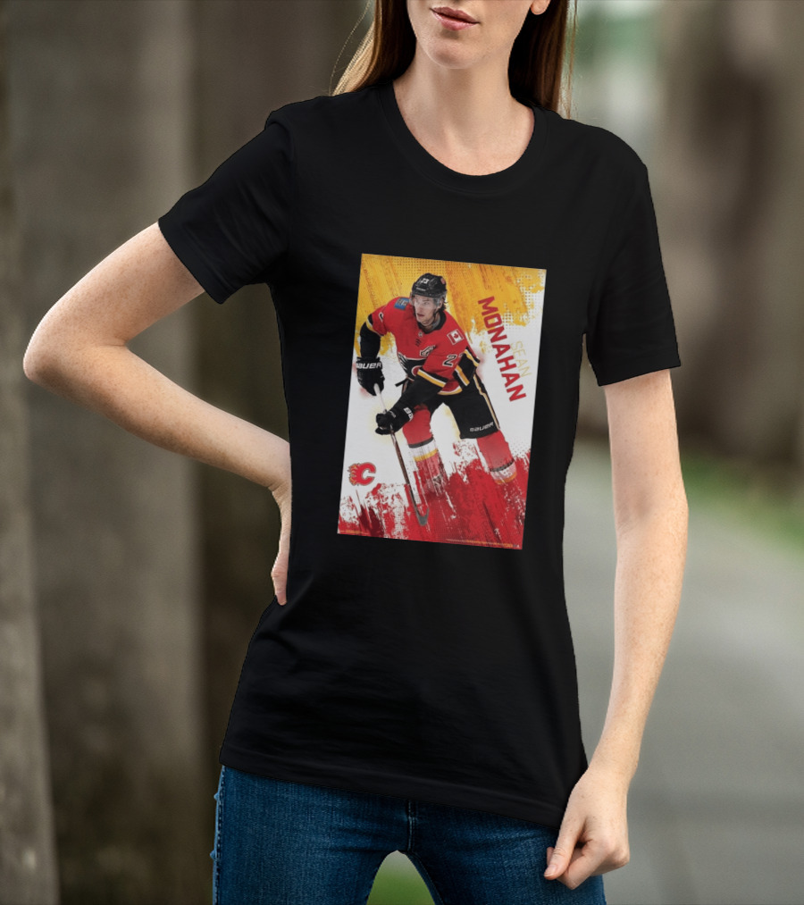 Sean Monahan Calgary Flames NHL Hockey Action T-Shirt