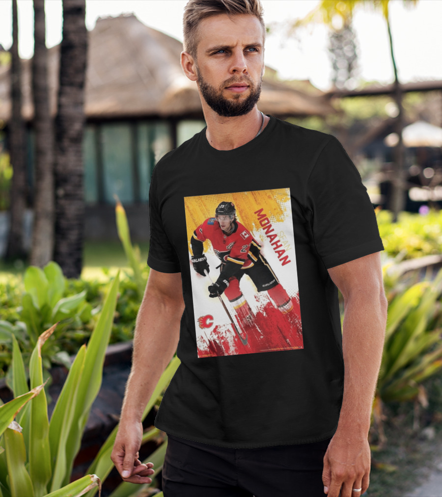 Sean Monahan Calgary Flames NHL Hockey Action T-Shirt