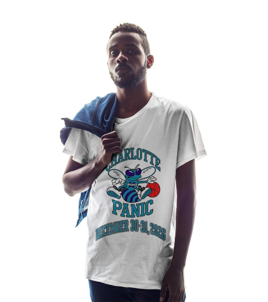 Charlotte Panic December 30 31 2026 Hornet Dribbling Basketball Cartoon T-Shirt