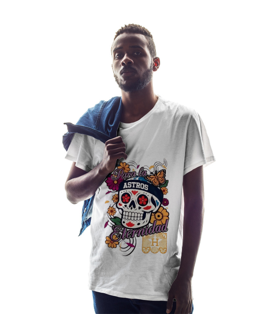 Houston Astros Para La Eternidad Sugar Skull Día De Los Muertos T-Shirt