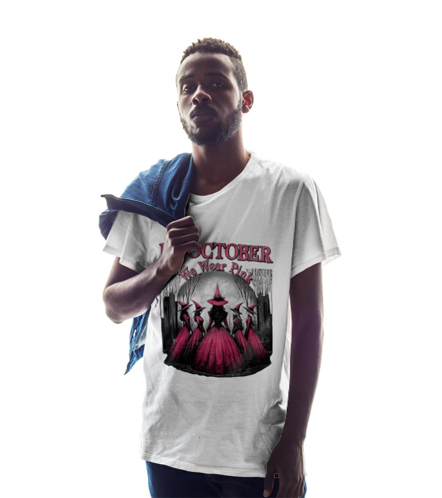 In October We Wear Pink Five Witches Pink Dresses Forest Moon T-Shirt
