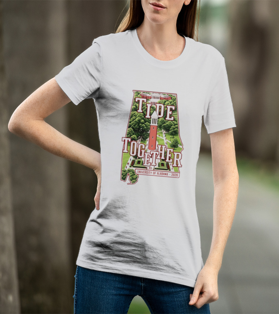 University Of Alabama 2026 Tide Together Alabama Map T-Shirt