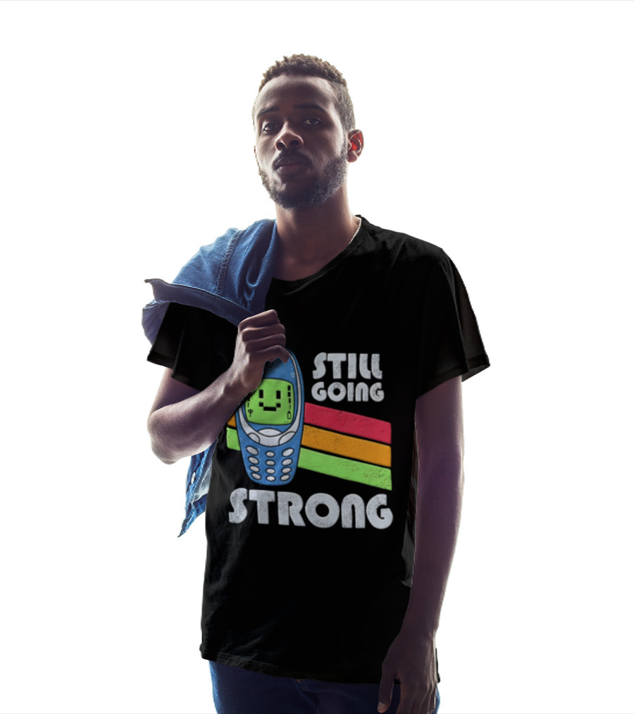 Still Going Strong Retro Mobile Phone Green Screen Vintage Vibes T-Shirt