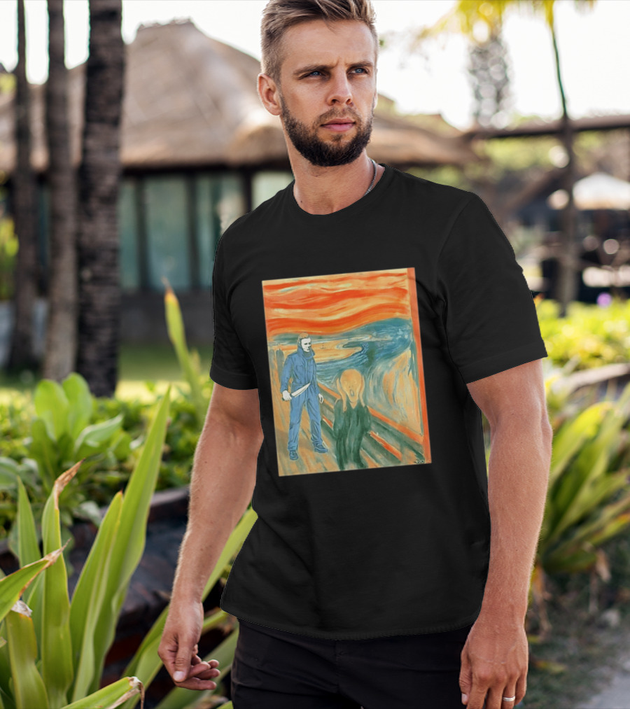 Michael Myers Meets The Scream Edvard Munch Mashup T-Shirt
