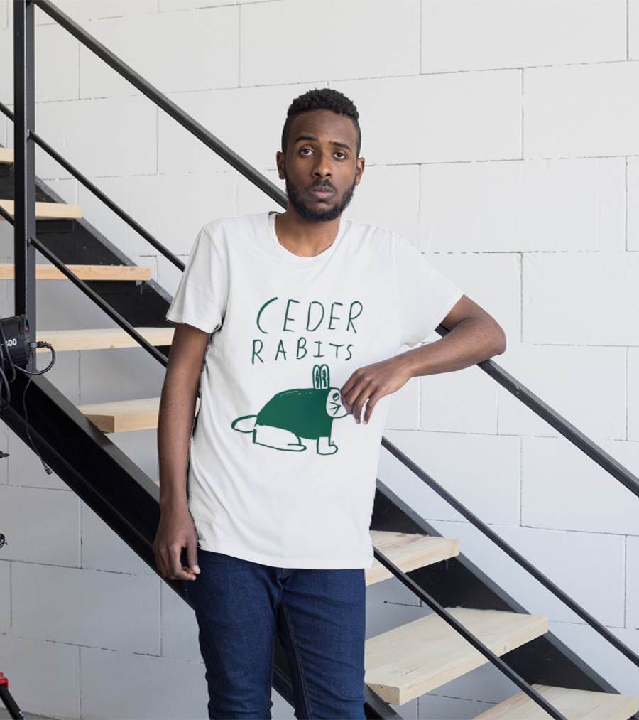 Ceder Rabits Hand Drawn Rabbit Bunny Sketch T-Shirt