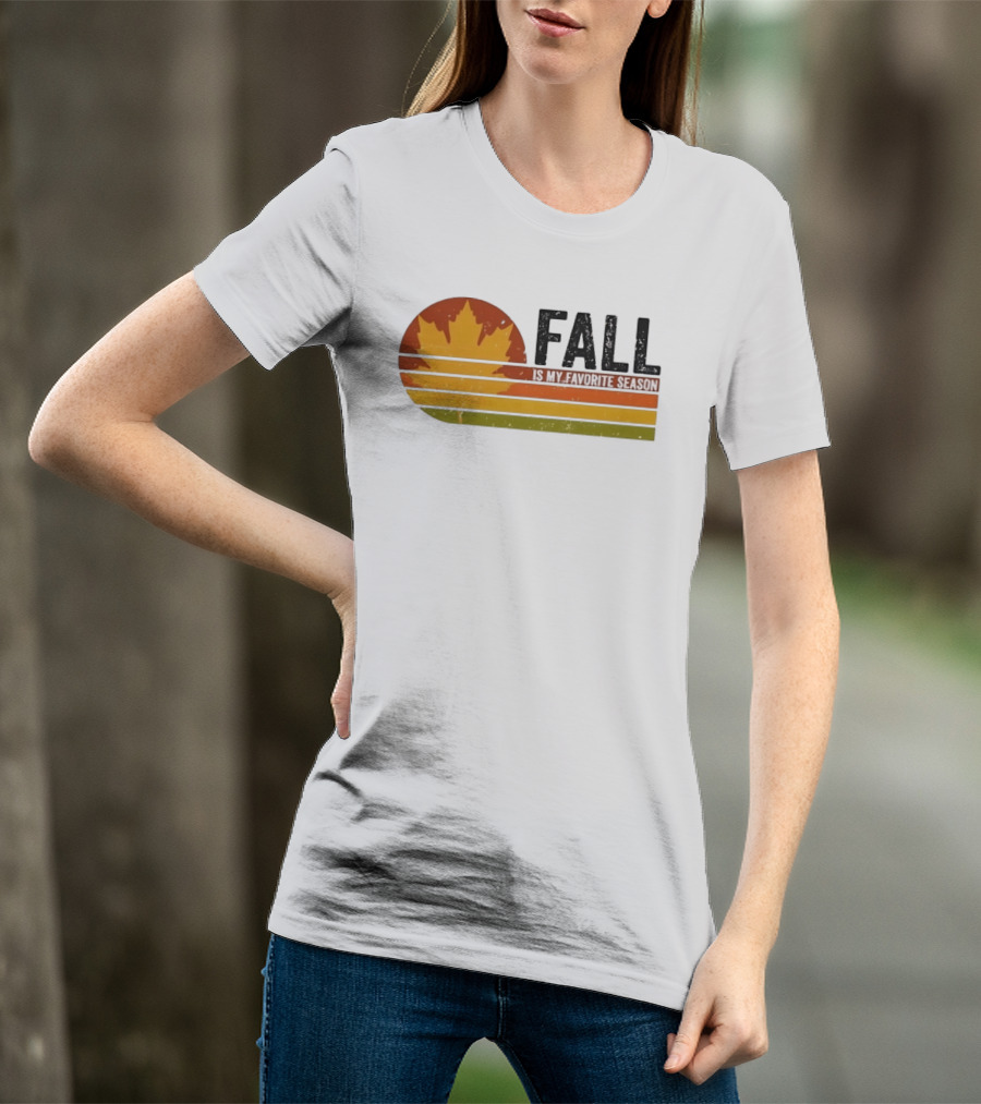 Distressed Fall Is My Favorite Season Maple Leaf T-Shirt