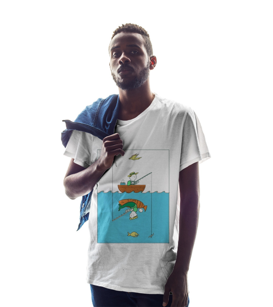 Owenbroadcast Fishing Bear With Turtle And Balloon T-Shirt