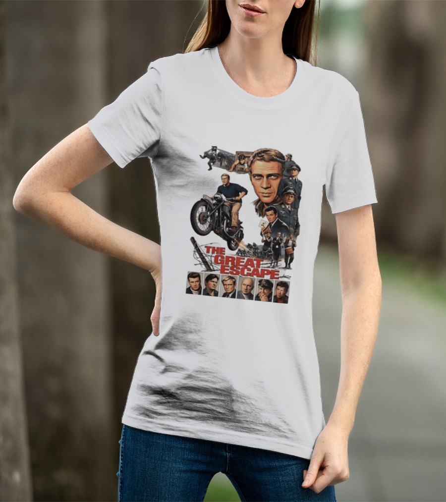 The Great Escape Classic Cinema Movie Steve McQueen 60s War Film T-Shirt