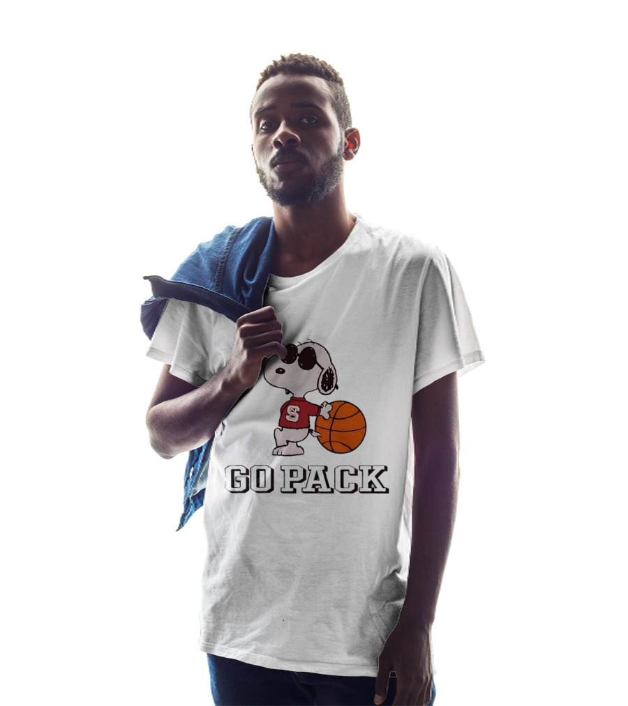 Snoopy NC State Wolfpack Basketball Go Pack T-Shirt