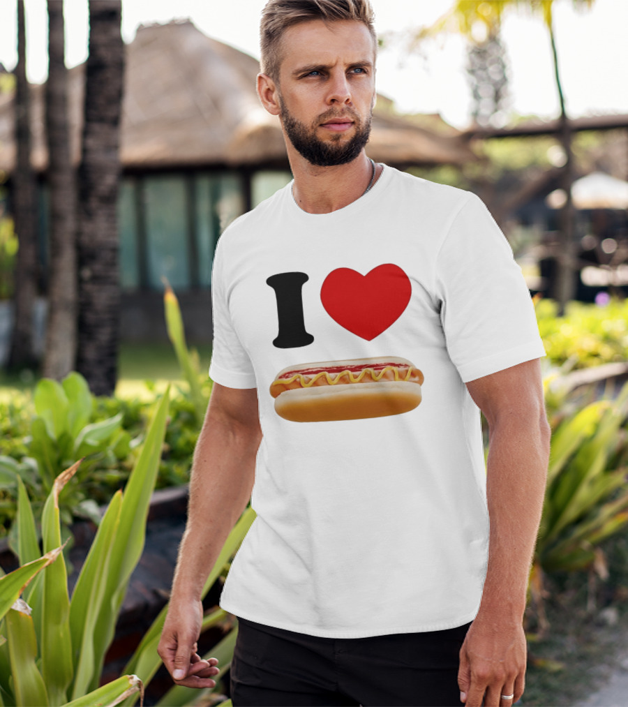 I Love Hot Dogs Summer Grilling Food T-Shirt