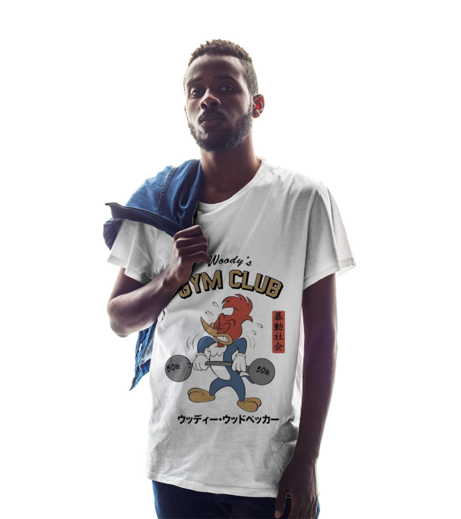 Woody Woodpecker Woody's Gym Club 50lb Cartoon T-Shirt