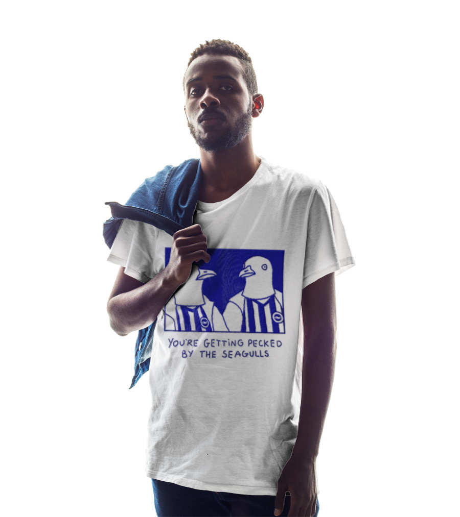 You're Getting Pecked By The Seagulls Striped Seagull T-Shirt
