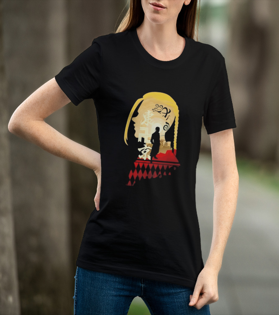 Ken Ryuguji Tokyo Revengers Draken Silhouette Art Japan Cityscape Hair T-Shirt