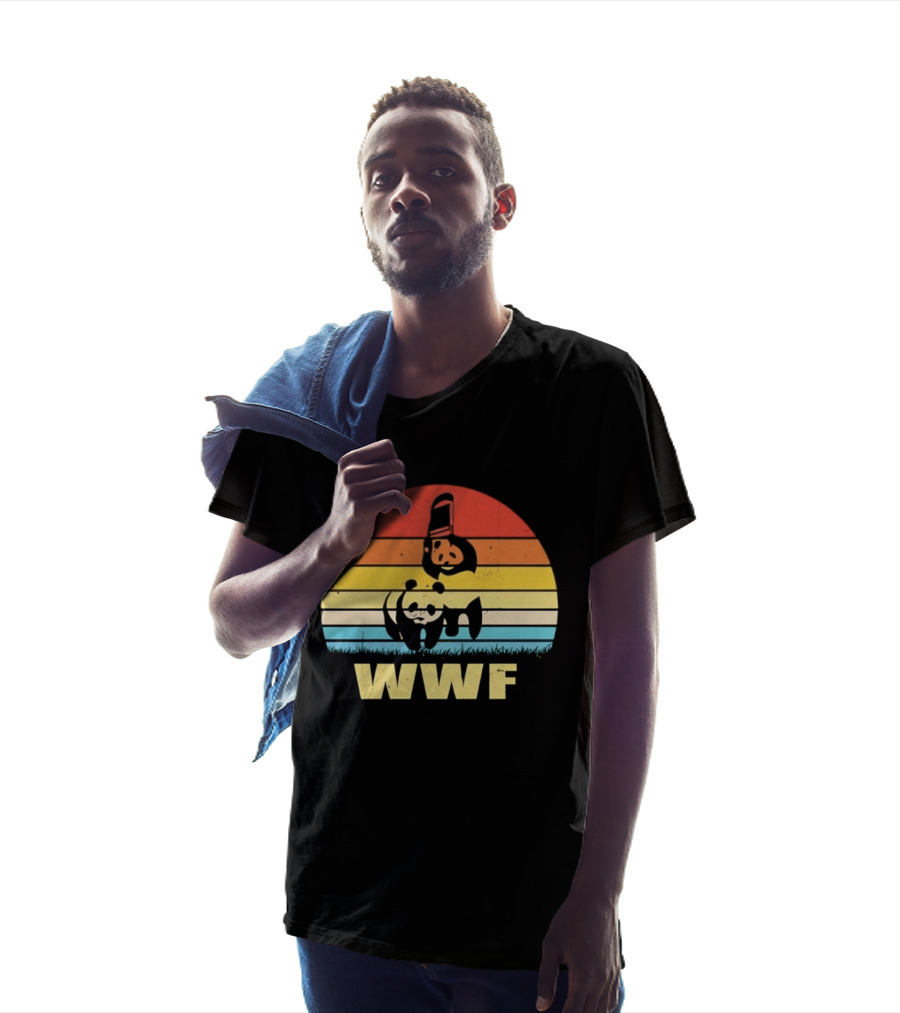 WWF Panda Retro Sunset World Wildlife Fund T-Shirt
