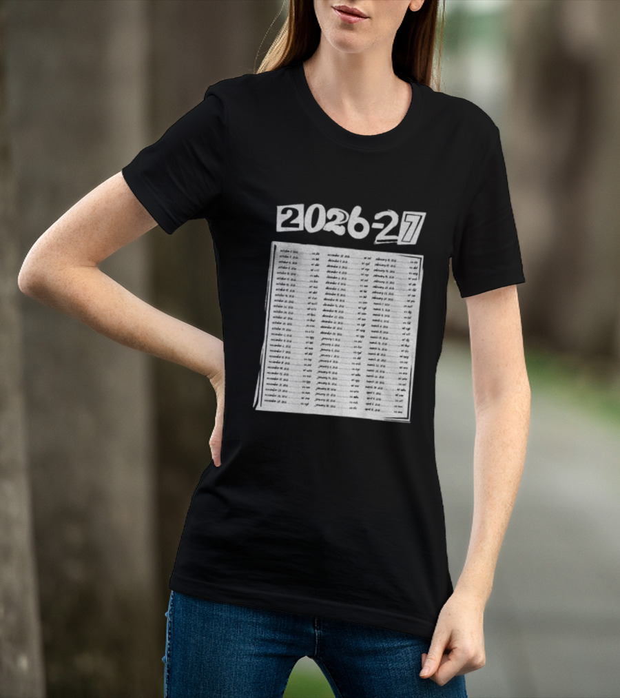 2026 2027 San Jose Sharks Team Hockey Match Date Schedule T-Shirt