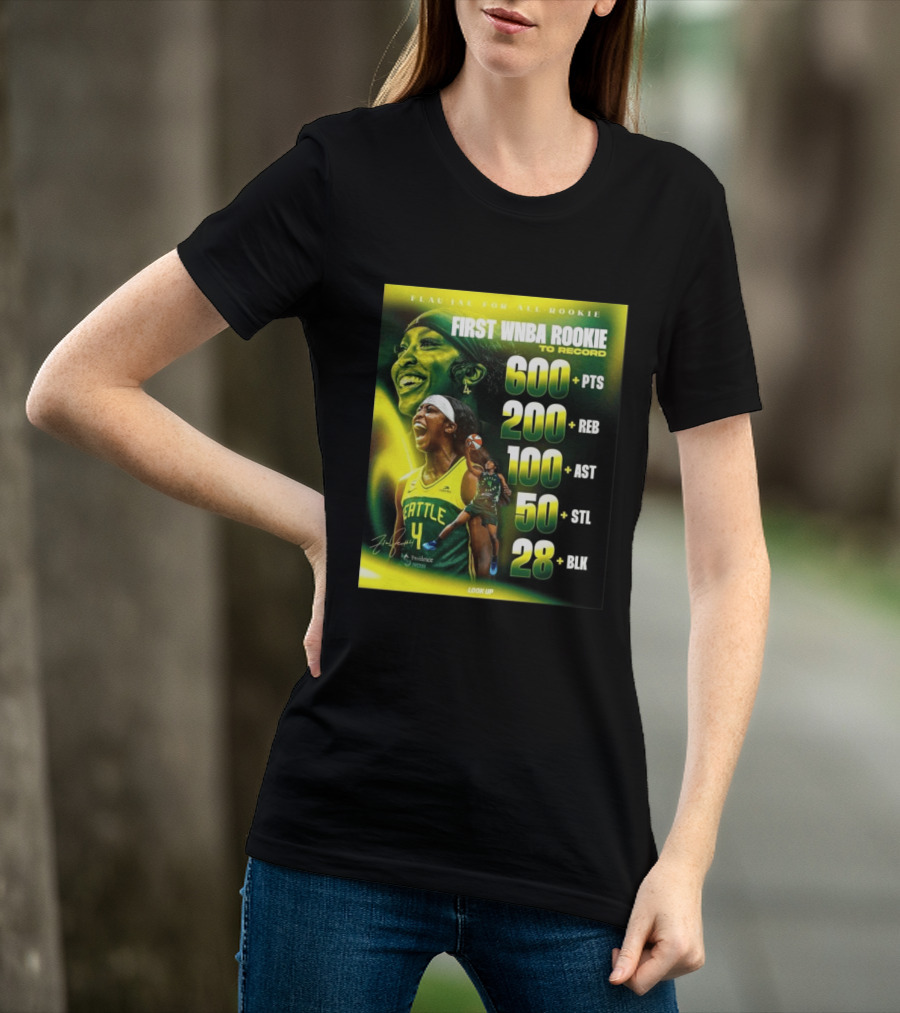 Flau'jae For All Rookie First WNBA Rookie To Record 600+ PTS 200+ REB 100+ AST 50+ STL 28+ BLK Seattle T-Shirt