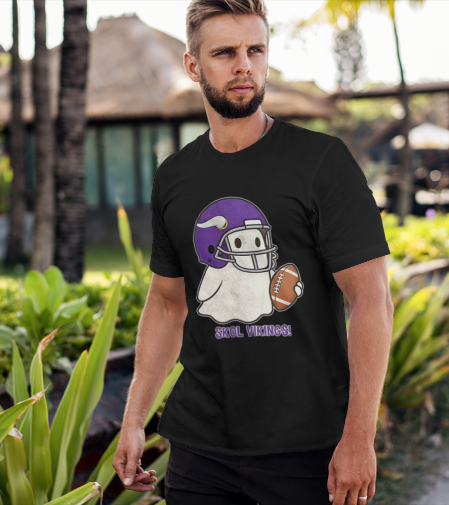Minnesota Vikings Skol Vikings Ghost Purple Football Helmet T-Shirt