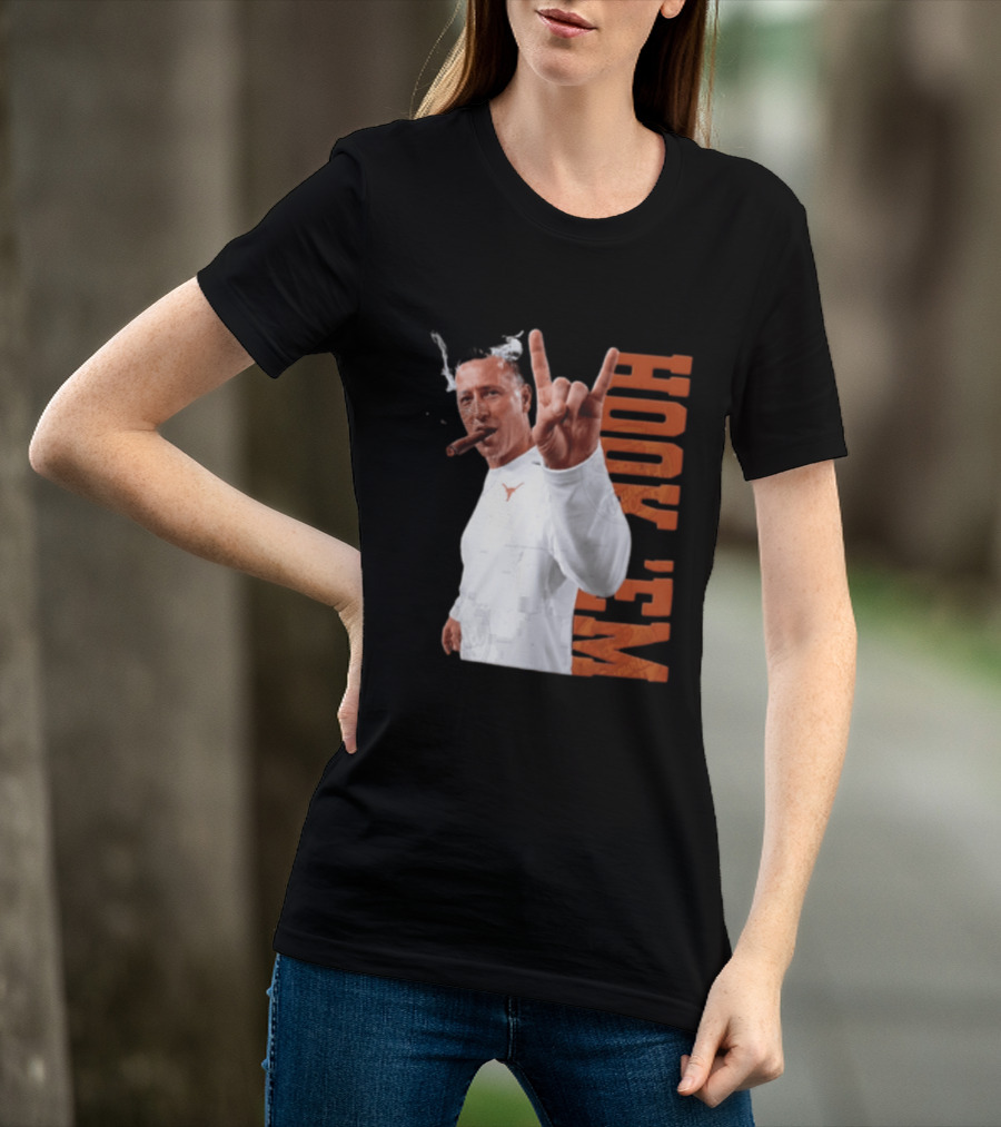 Steve Sarkisian Texas Longhorns NCAA Hook Em Smoking Cigar T-Shirt