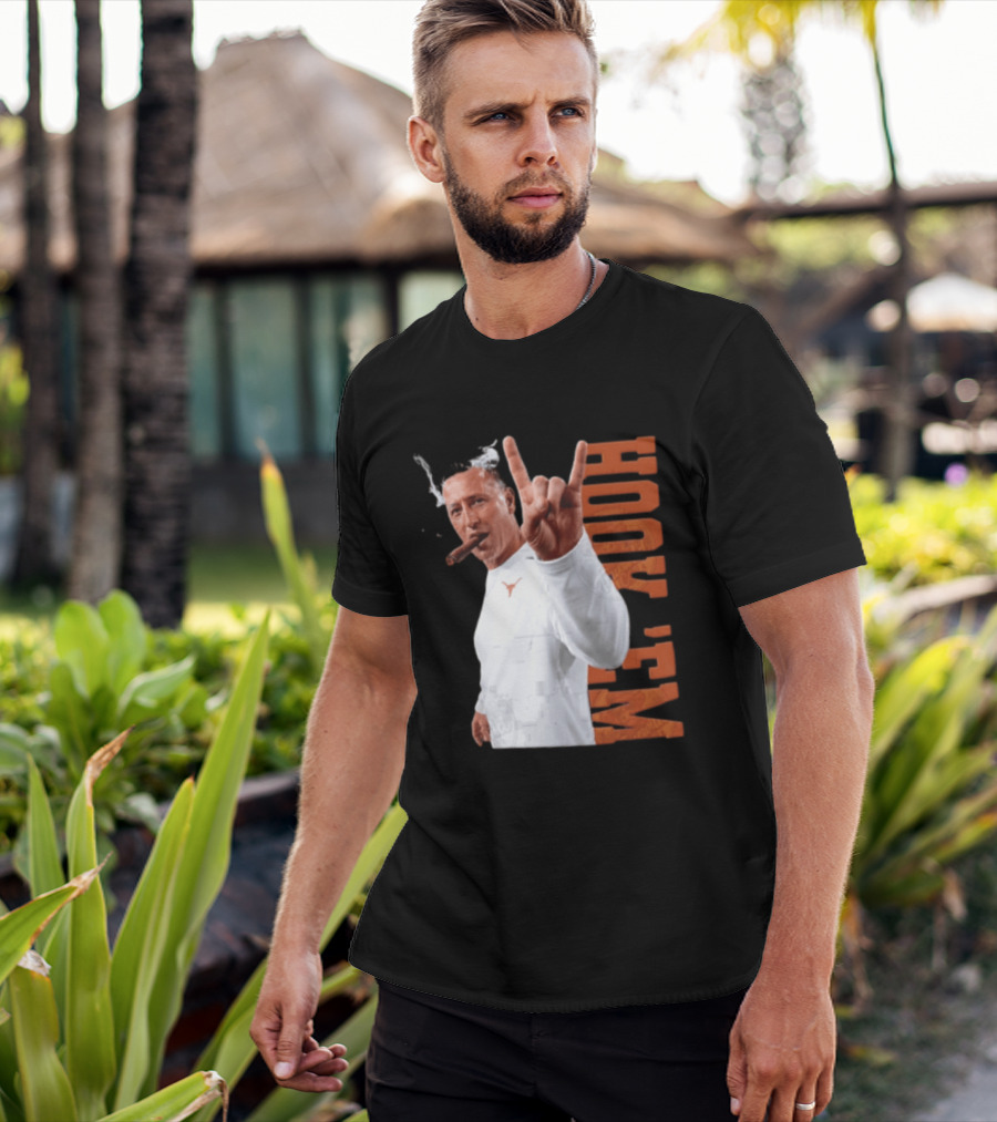 Steve Sarkisian Texas Longhorns NCAA Hook Em Smoking Cigar T-Shirt