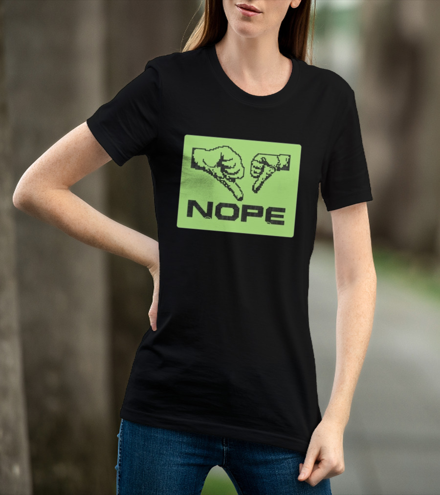 Nope Thumbs Down Pixel Art Dislike Expression T-Shirt